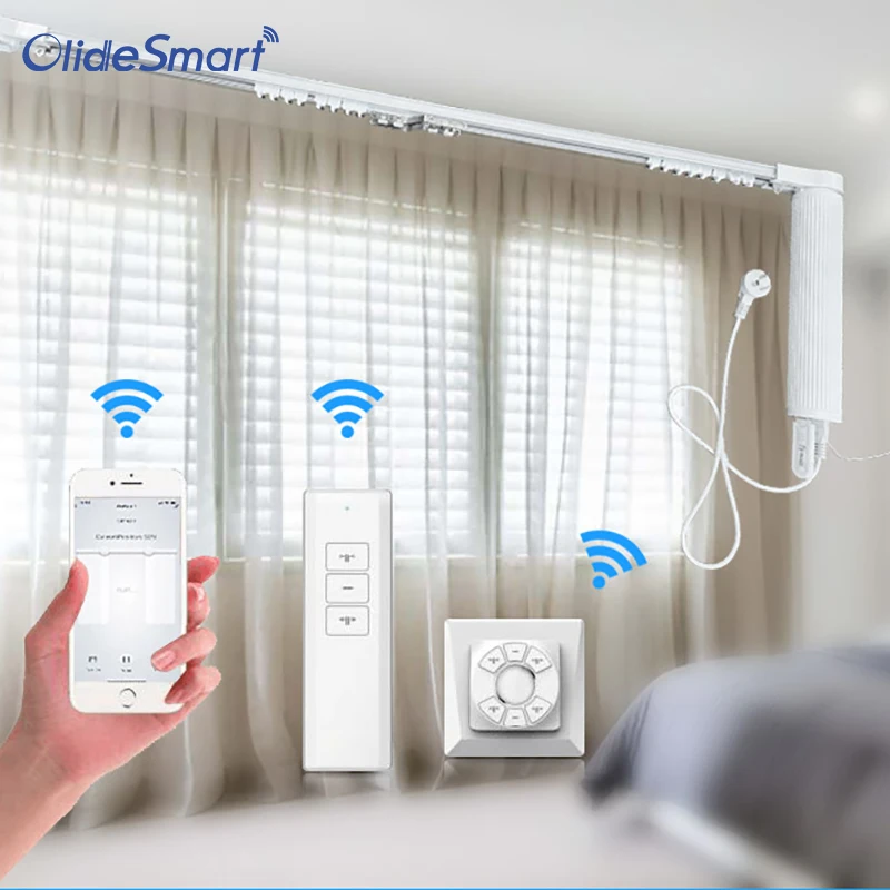 Diy Wifi Smart Automatic Curtain Motor Track System Automatic