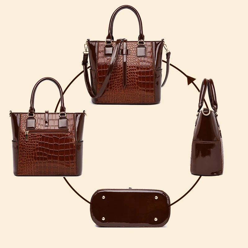 Tote 2 комплекта роскошные сумки женские сумки дизайнерские сумки через плечо из крокодиловой кожи для женщин бумажник под крокодиловую кожу сумки на плечо