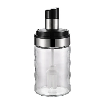 

280ml Honey Kitchen Supplies Pepper With Spoon Sugar Container Lid Condiment Pot Modern Seasoning Barbecue Storage Salt Oil