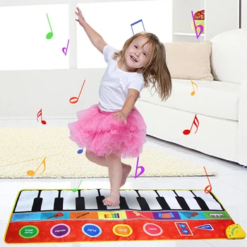 

148 * 60cm Musical Mat Foldable Piano Mat Kids Keyboard Electronic Music Carpet Touch Play Learning Singing Blanket Toys for kid