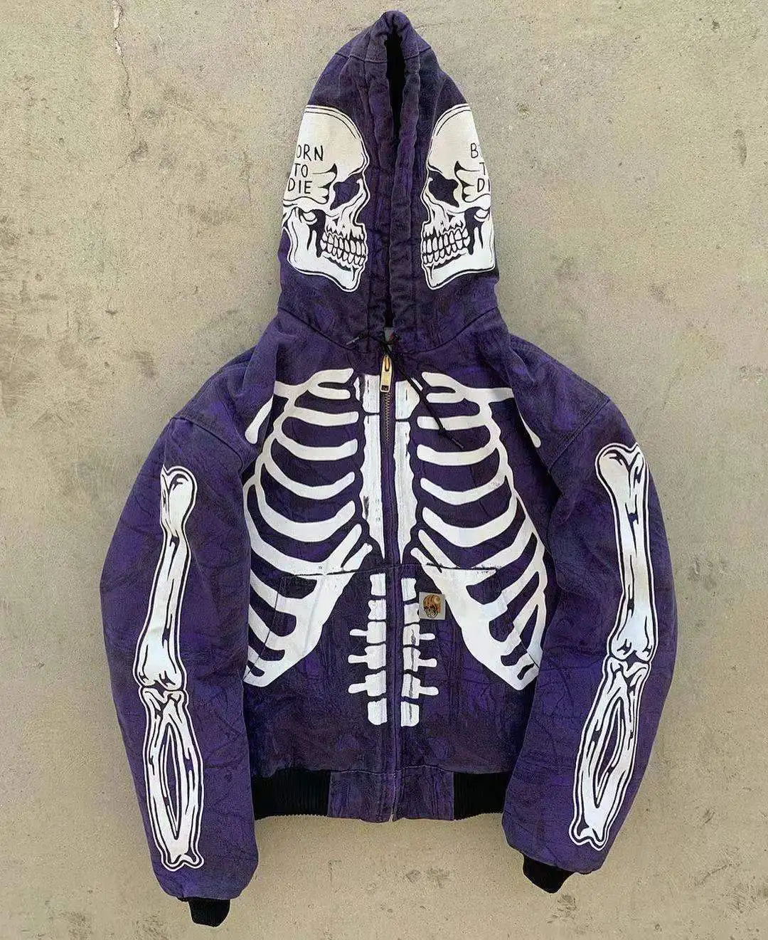 Skeleton Hoodie Skull Women Men Black 