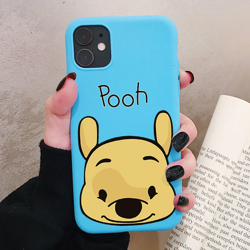 Популярный чехол для телефона в спортивном стиле для iPhone 11 Pro XR X Xs Max 8 7 6 Plus 6S медвежонок пух матовый Силиконовый чехол s мягкая задняя крышка - Цвет: P1Blue