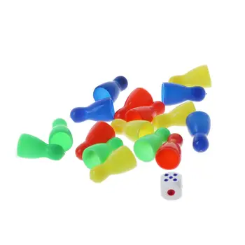 

48pcs Checkers Chess Pieces ChessBoard Chessmen Board Game Halma Pieces 3 Dices