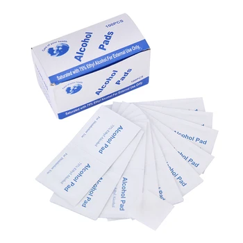 

Artlalic 100 Pcs/ Box Alcohol Wipe Pad Nail Art Medical Swab Sachet Antibacterial Tool Cleanser Remover
