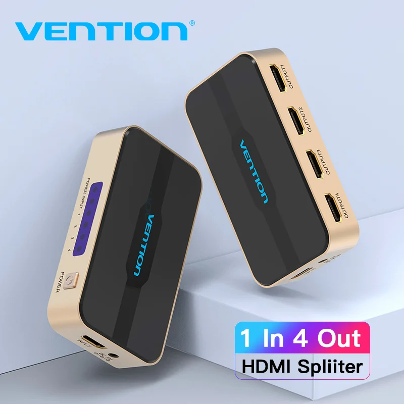 Vention hdmi switcher 1x2 1x4 divisor hdmi 4k hdmi 1 entrada 4 interruptor de saída com alimentação para xbox 360 ps4/3 hdtv hdmi divisor|Cabos HDMI| - AliExpress