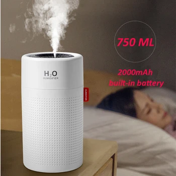 

Wireless Air Humidifier USB Portbale Aroma Diffuser 2000mAh Battery Rechargeable Umidificador Essential Oil Humidificador