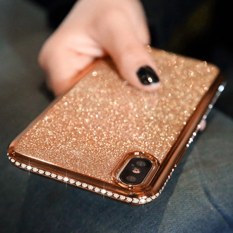 Shiny Bling Diamond Glitter Case for Samsung A10 A20 A20E A30 A30S A40 A50 A50S A70 S8 S9 S10 5G Note 10 Plus 9 8 Soft TPU Cover - Color: RoseGod