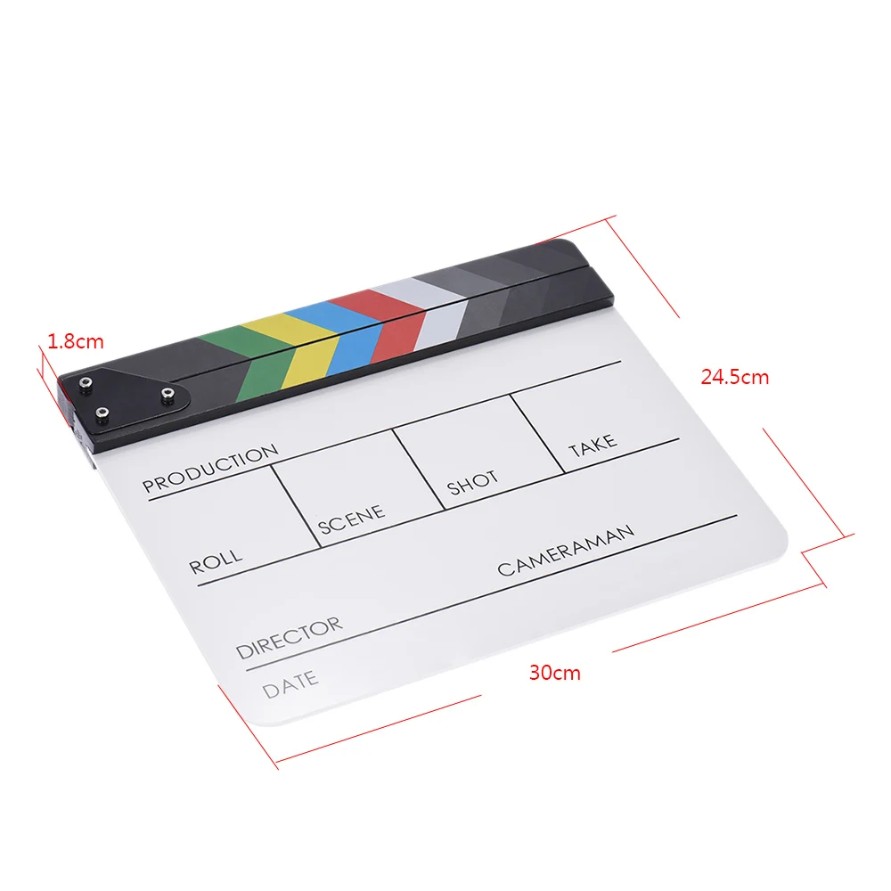 Andoer camera accessories Acrylic Clapboard Clap-stick Clapper Board Slate for Film Movie Cut Action Scene