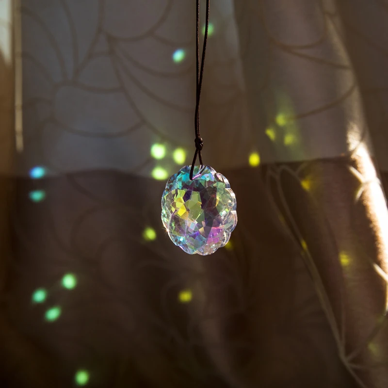 45mm Colorful Mandala Crystal Chandelier Pendant Accessories DIY Flycatcher Rainbow Maker Crystal Prism Pendant Sun Catcher Crystal Pendant Sun Catchers Window Ornament