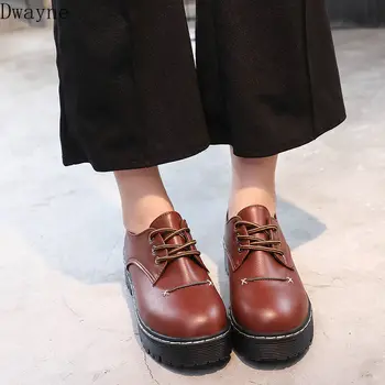 

2019 new korean fashion retro student shoes flat bottom thick wild college wind England shoes trend comfortable flat shoes