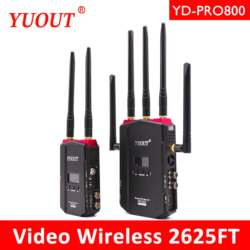 Pro800 без задержки HDMI SDI Беспроводная передача 800 м/футов комплект видеопередатчика