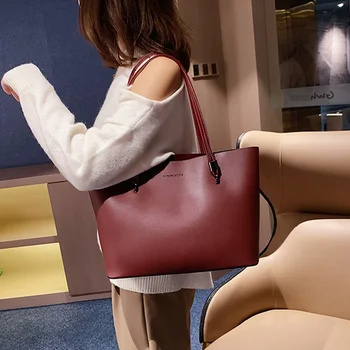 

Big Totes Handbag Luxury Brand Women PU Leather Shopper Shoulder Bag Large Capacity Simple Ladies Shopping Bag Sac Feminina 2020