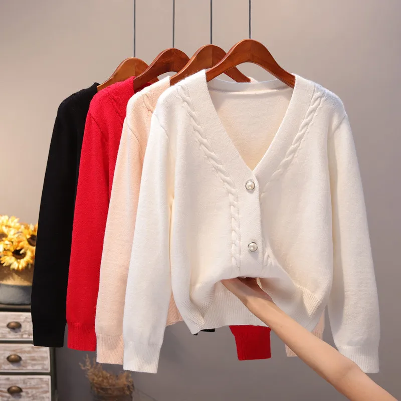

Saythen designer Cardigan Women's knitting 2020 Spring and Autumn New Korean version versatile casual with short thick sweater