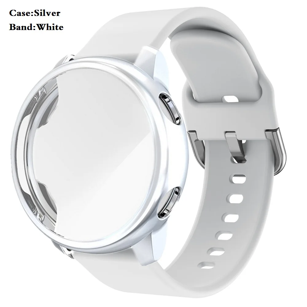 Silicone Smart Watchband Bracelet with Full Cover Case (2-Pack)