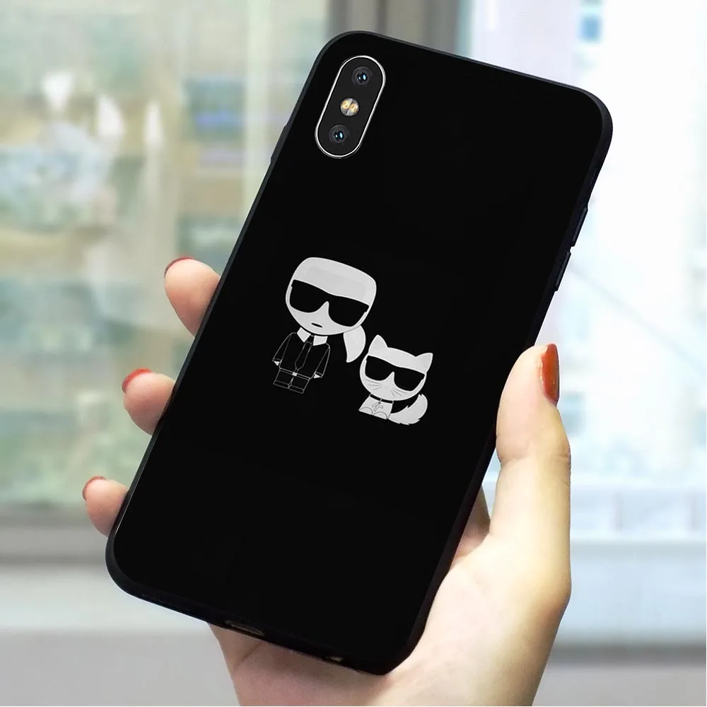 

Karl Lagerfeld Fashion designer Soft TPU Case for iPhone X Phone Cover for iPhone Xs Max XR 5 5s se 6 6s plus 7 8 X Cases Back