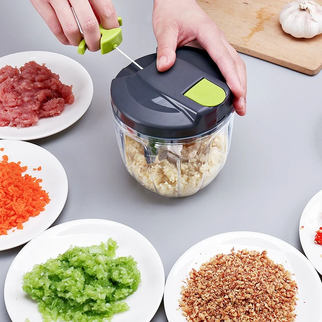 New Manual Food Chopper Mini Hand Pull Vegetables Garlic Onions Meats Chopper  Grinder Kitchen Veggie Mincer - AliExpress