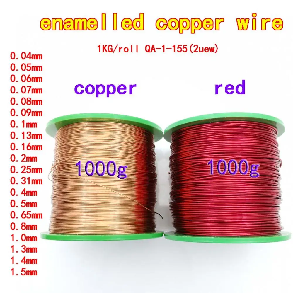 

1kg/roll Enameled Copper Wire 0.04/0.09/0.31 0.8/ 1.5mm Magnetic Coil Winding Electromagnet Motor inductance Arts and Crafts DIY