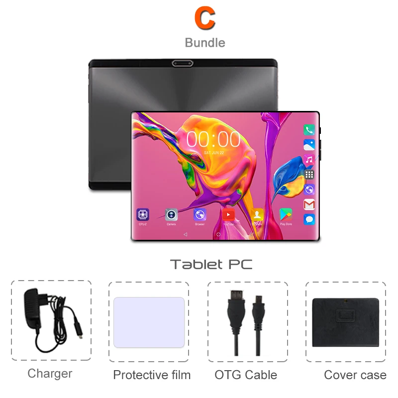 Дизайн, 10,1 дюймовый планшет, Android 9,0, 8 ядер, 8 ГБ+ 128 Гб ПЗУ, двойная камера, 8 Мп, SIM планшет, ПК, Wifi, gps, 4G, Lte, телефон 10 9 - Комплект: Add Leather case