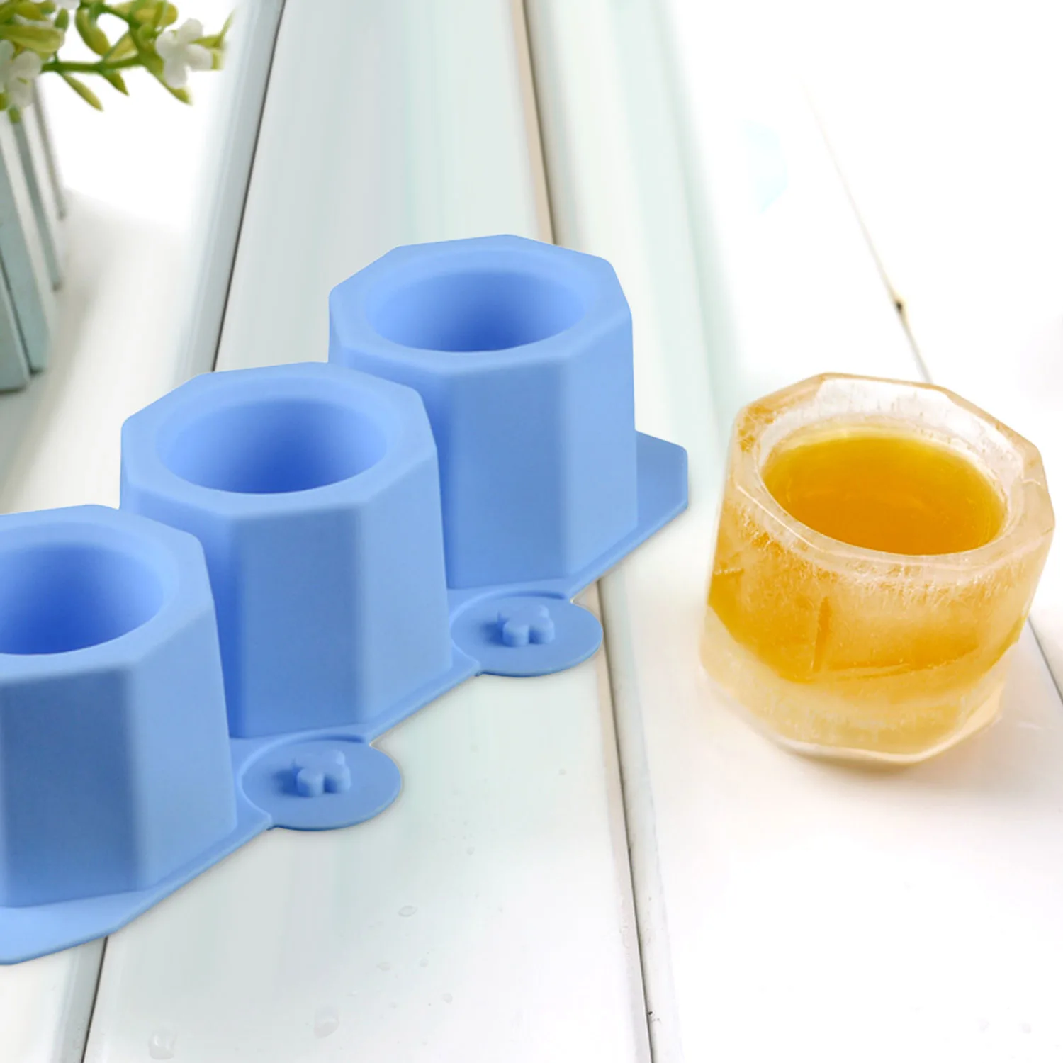 Силиконовые формы для кубиков льда 3 слота DIY суккулентные растительные