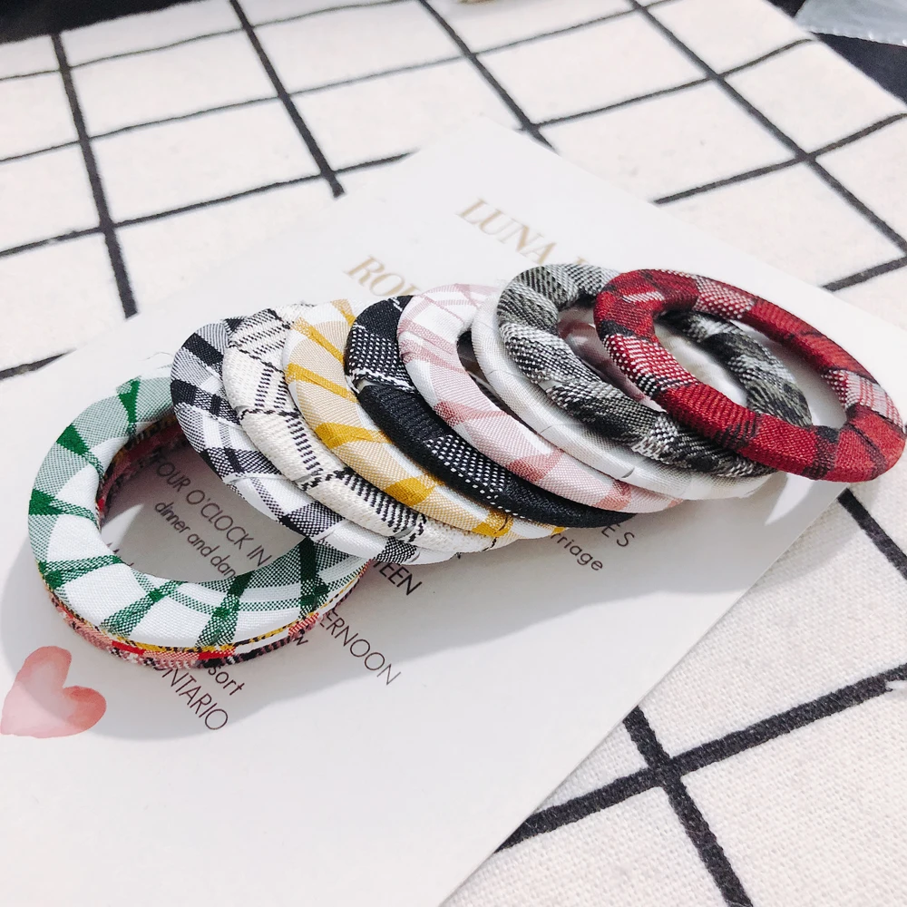 4 pieces / lot DIY Simple Fabric Lattice Ring Geometric Retro Autumn Winter Earrings Earrings Accessories Other