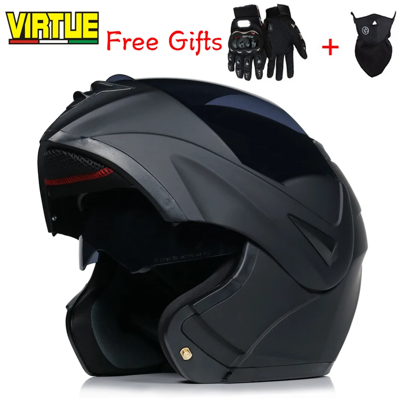 New fashion double lens flip up motorcycle helmet motocross full face helmet racing helmet M L XL XXL