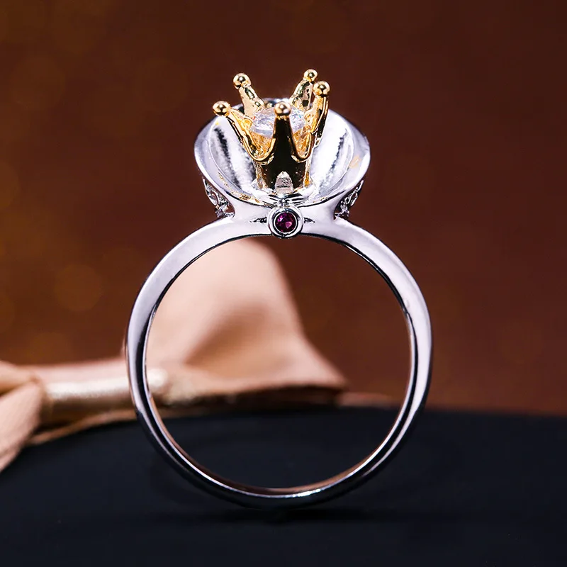 Серебряный Цвет для женщин кольцо из нержавеющей стали новый тренд модная Корона