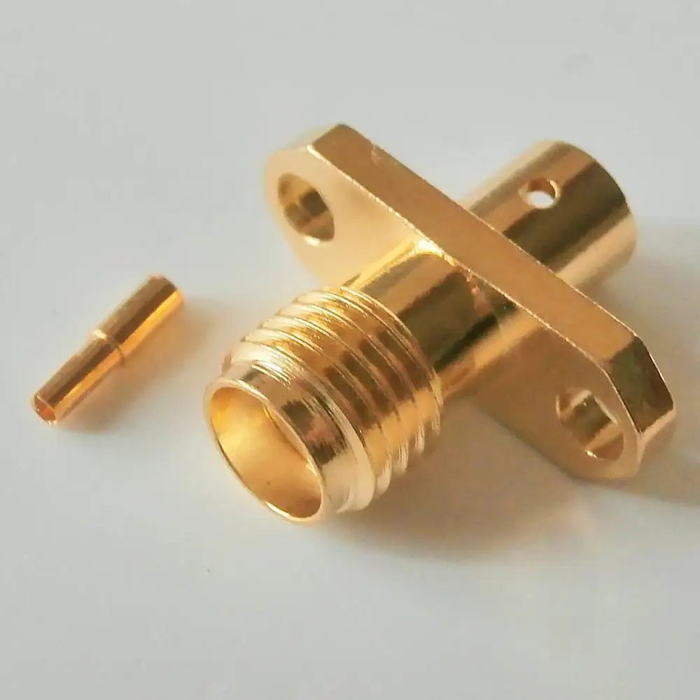10X Pcs RF Connector SMA Female Rhombic Solder for semi-rigid RG402 0.141&quot cable With 2 Hole Flange Chassis Panel Mount deck |