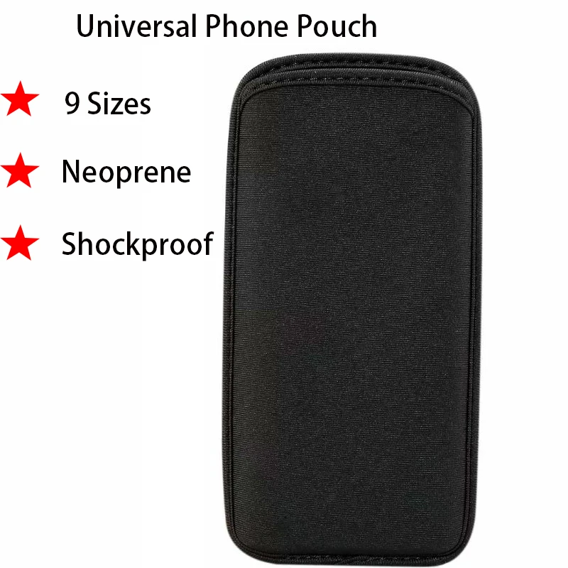 black Universal mobile phone pouch case,Smartphone Neoprene soft