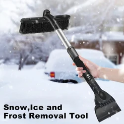 Remoção de neve pá raspador de gelo escova de limpeza do carro extensível pára brisa carro pá de neve escova de remoção de raspador de gelo de inverno ferramentas