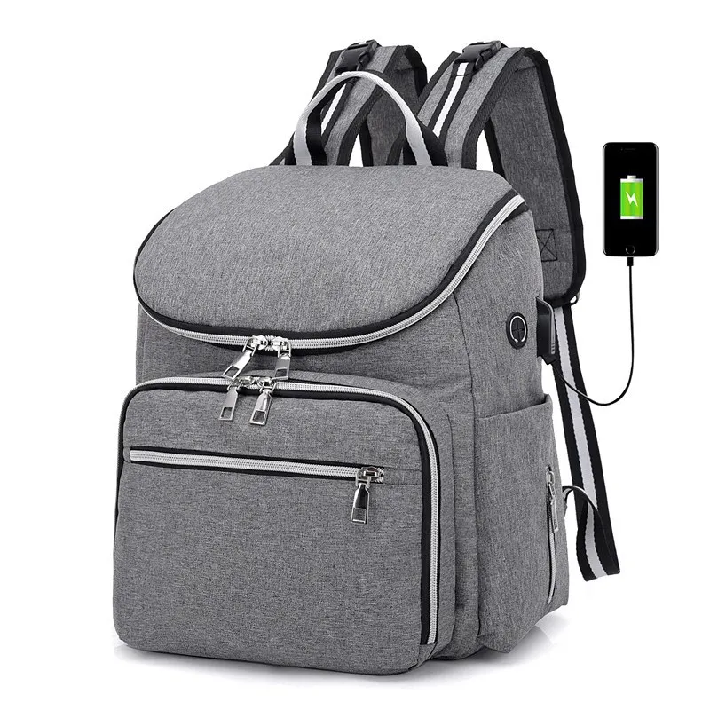 

2018 New Style Cross Border Women's Diaper Bag Large Capacity USB Charging Backpack Outdoor Casual Backpack a Generation