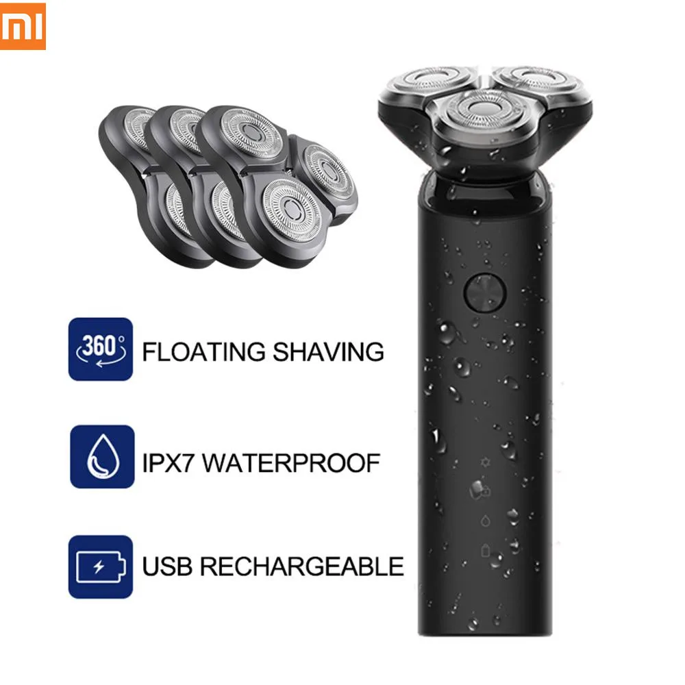

Hot Xiaomi Electric Shaver for Men Rechargeable Flex Razor 3 Head Dry Wet Shaving Machine Beard Trimmer Washable Dual Blade