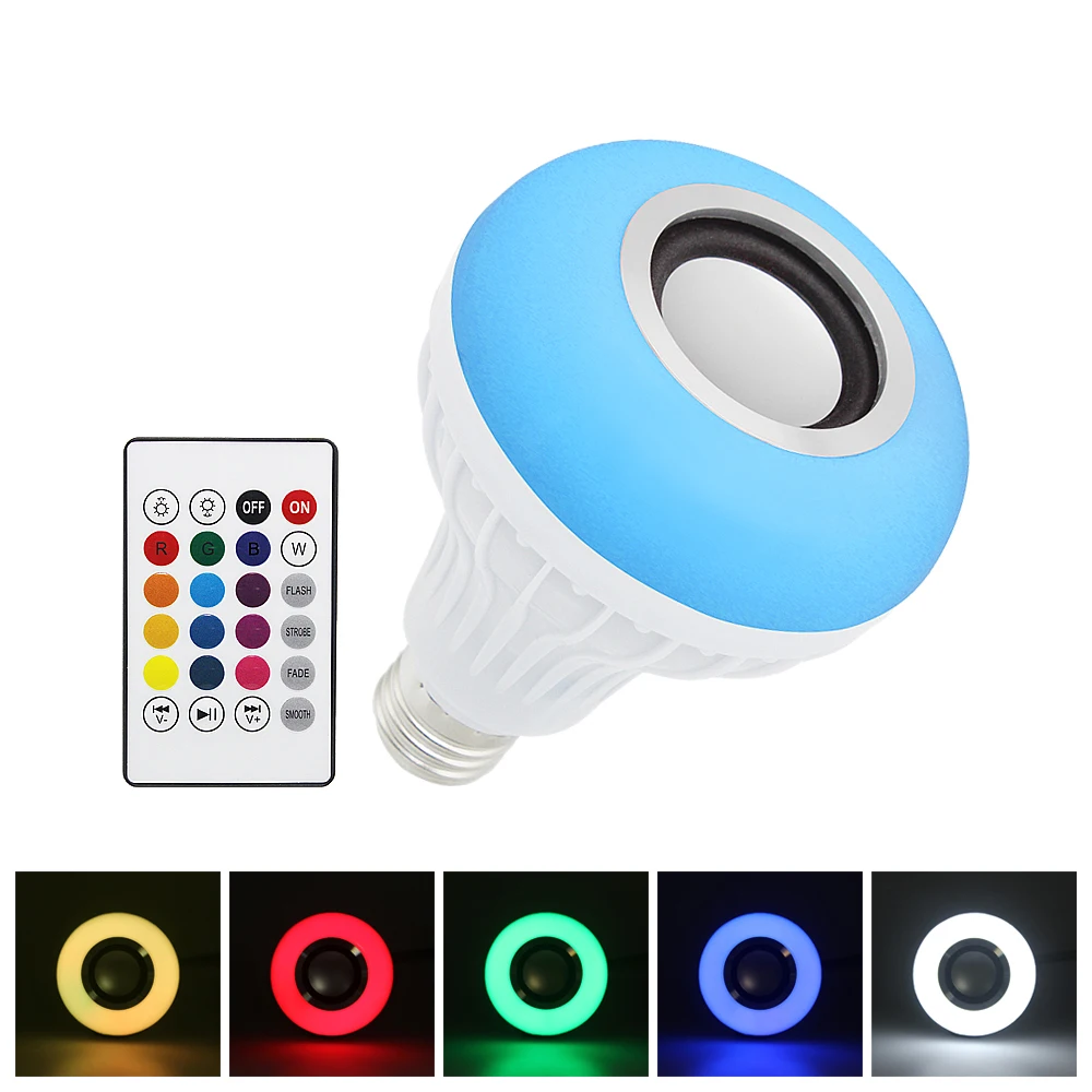 Смарт E27 12 Вт светодиодный лампочка RGB светильник беспроводной Bluetooth аудио