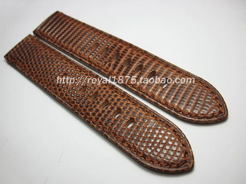 

20mm 22mm Handmade Brown Man New Watch belt Top Grade Lizard pattern Genuine Leather Watch BAND Strap high quality Wristband