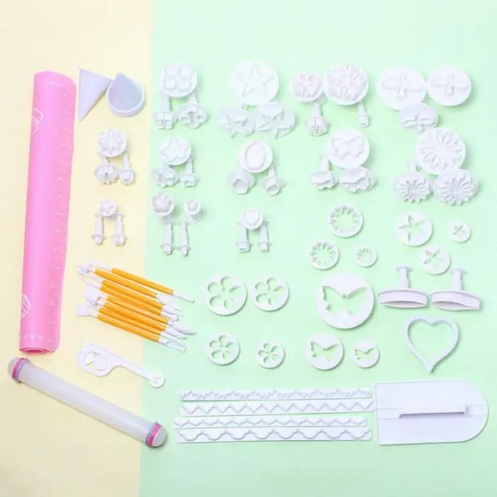 Cake Tool 71 Pieces DIY Fondant Cake Decoration Set Biscuit Mold Embossing Die Cutting tool VJ-Drop