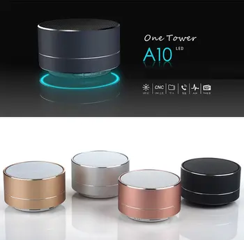 

Portable A10 Wireless Bluetooth Speaker With FM Mini LED Metal Super Bass Subwoofer Support TF Card For MP3 Music Player