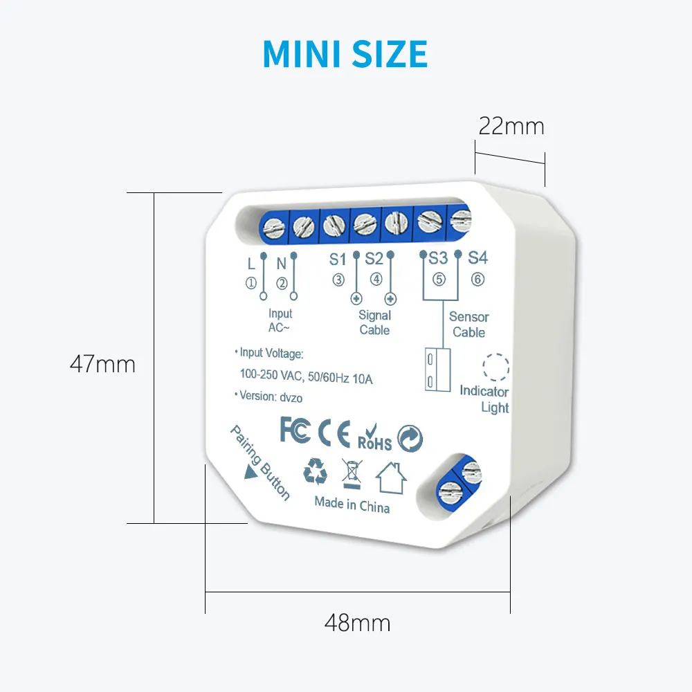 Garage Door Sensor Opener Controller Remote WiFi Switch Tuya Smart Life App Alert Works with Google Home Alexa Home Automation
