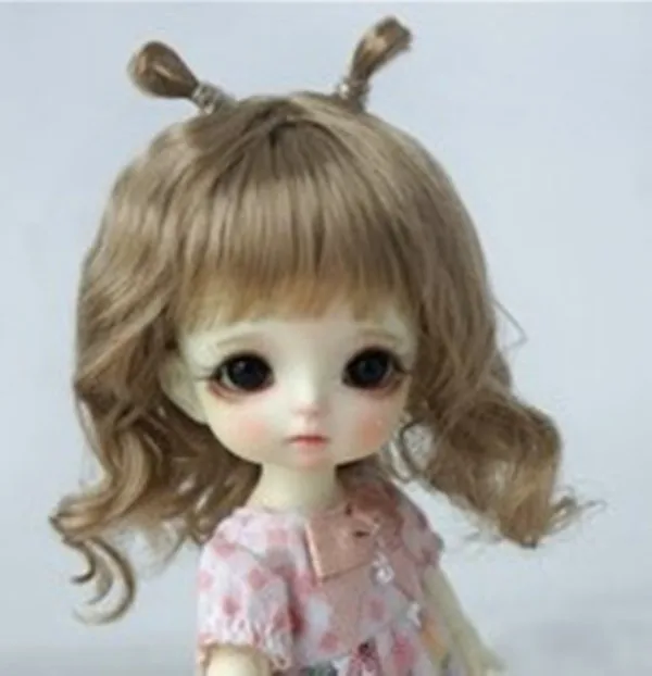 Bjd парик для 12 bjd кукла 5 до 6 дюймов головной светильник коричневый - Цвет: Коричневый