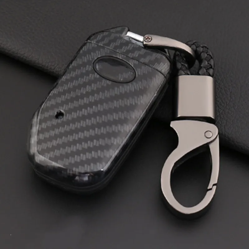 Силиконовый чехол для ключей из углеродного волокна для KIA Sportage Ceed Sorento Cerato Forte, смарт-держатель для ключей, аксессуары - Название цвета: Carbon black