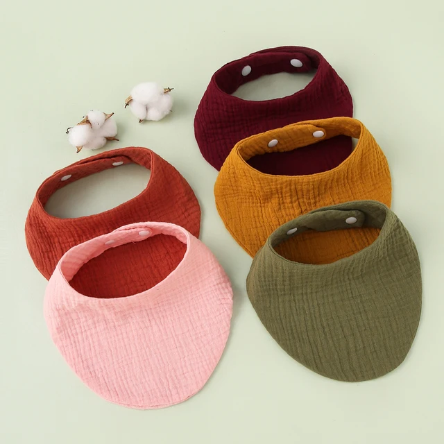 5 pieces/lot Baby Bibs Triangle Kids Cotton Bibs Saliva Towel Baby Boys Girls Feeding Apron Cotton Bandana Bibs Arc Scarf-E