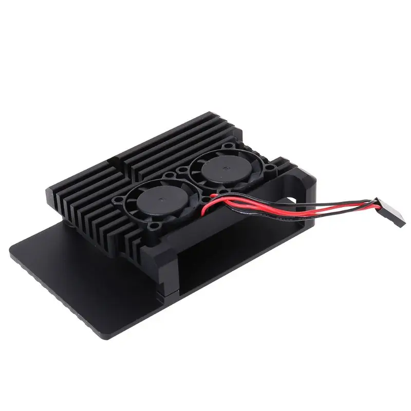 

Aluminum Alloy Enclosure Case Metal Shell Black Box Radiating Plate Heatsink Cooler for Raspberry Pi 4 Model B