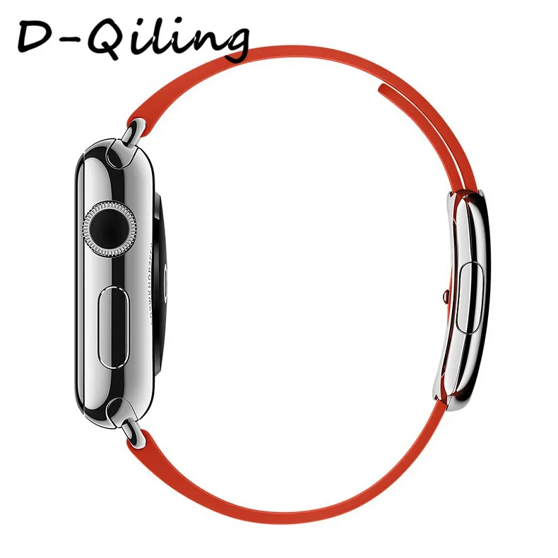 D-Qiling ремешок из натуральной кожи для apple Watch band 4(iwatch 5) 44 мм 40 мм apple watch 3 2 1 ремешок 42 мм 38 мм современные ремешки с пряжками