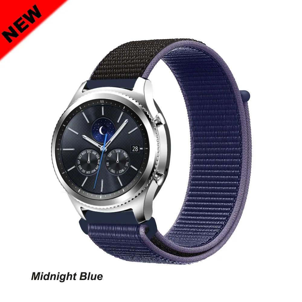 Galaxy watch band для samsung galaxy watch 46 мм 42 мм active 2 gear s3/huawei watch gt 2 ремешок 20 22 мм спортивный нейлоновый ремешок - Цвет ремешка: Midnight Blue 43