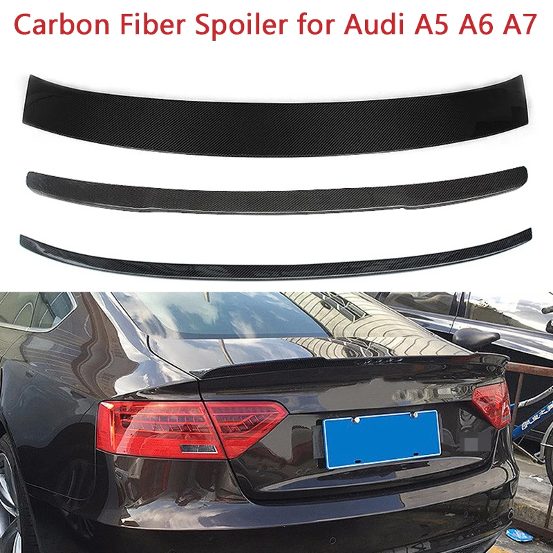 Автомобильный спойлер из углеродного волокна для Audi A5 8T 2007-16 A6 C7 2012-in A7 S7 RS7 2012-14, автомобильный спойлер заднего крыла, профессиональный авто спойлер