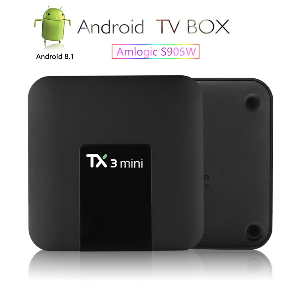 Android box TX3 Mini Android8.1 TV Box Smart TV H2.65 4K Set Top Box Amlogic S905W Quad Core 2.4G WiFi 2G 16G Tanix Media player