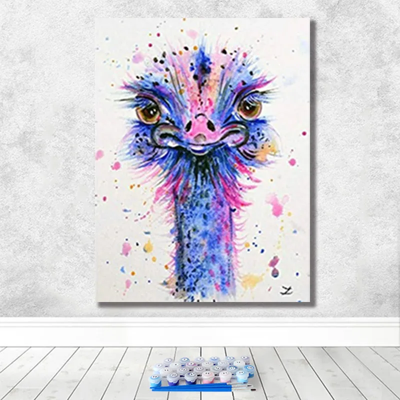 Diy Рисование по номерам картина Рисование versus инструментарий рисование Цвет животное креативное искусство Гостиная декоративная висячая картина - Цвет: 22967