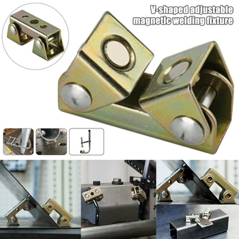 

V-Type Welding Clamps Adjustable Magnetic Tab Holder Fixture Strong Hand Tool 2019ing