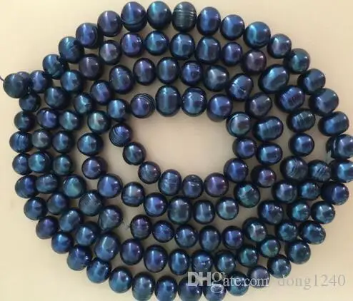

Impresionante 10-11mmtahitian Negro Azul barroco perla collar de 40 pulgadas de plata