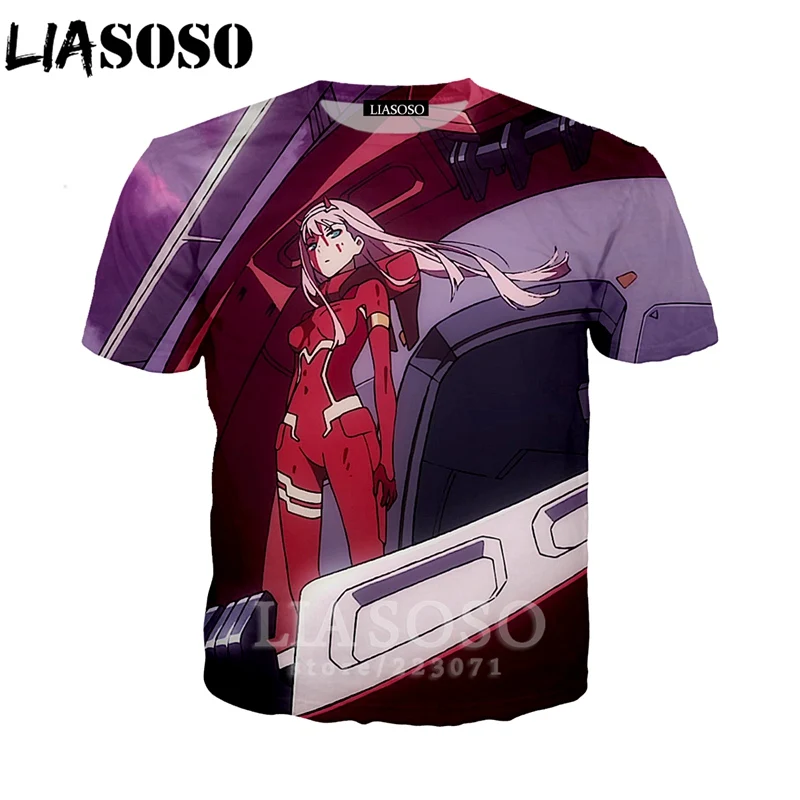 LIASOSO Darling In The Franxx Anime T Shirt 3D Print Men Women Sexy Girl ZERO TWO Tees Tops Men's Shirt Funny Pullover D001-03 (5)