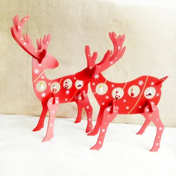 

Christmas decorations wooden Christmas deer ornaments desktop decoration DIY manual assembly