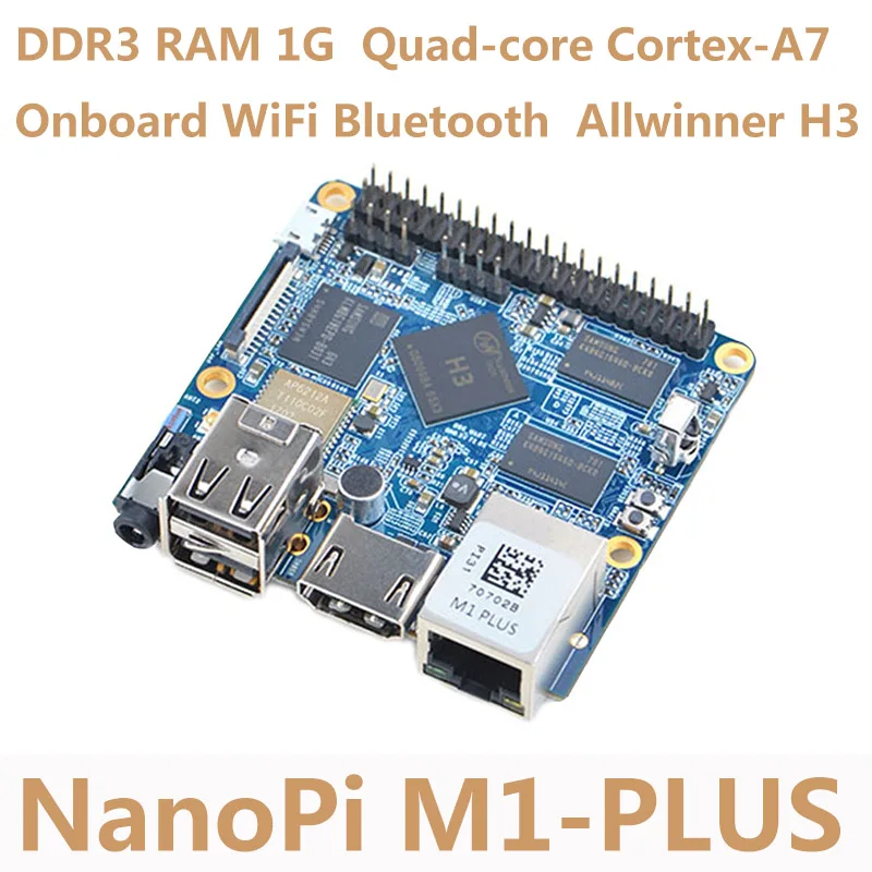 NanoPi M1 Plus макетная плата Allwinner H3 4K Play четырехъядерный Cortex-A7 встроенный WiFi Bluetooth совместимый Raspberry Pi